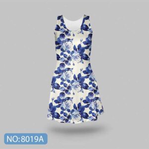 پارچه لباسی طرح گل آبی کد 8019